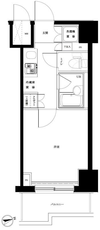 ルーブル川崎弐番館(1K/12階)の間取り写真