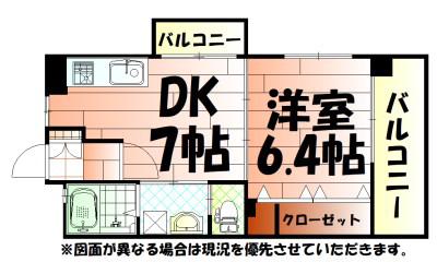 フェルト1113(1DK/3階)の間取り写真