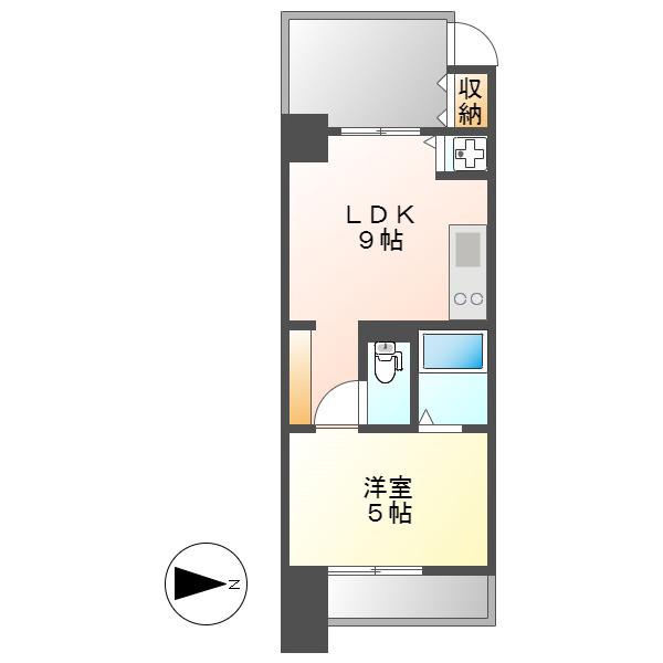 プリマヴェール名駅シュール(1LDK/4階)の間取り写真