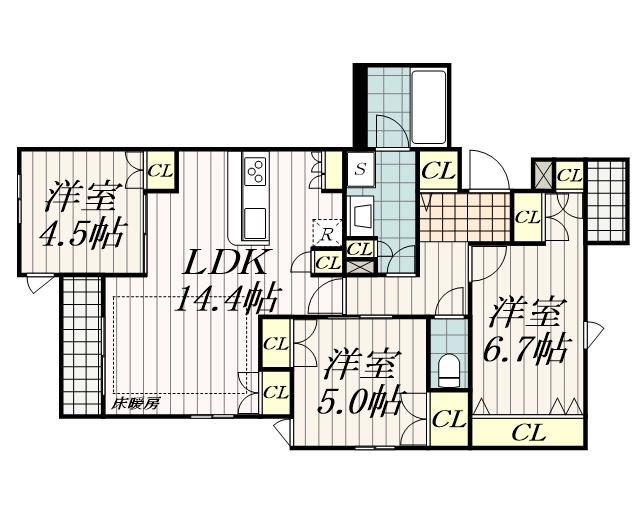 VIA DEL VENTO 2(3LDK/2階)の間取り写真