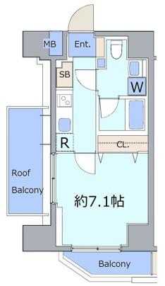 クレヴィスタ錦糸町(1K/8階)の間取り写真