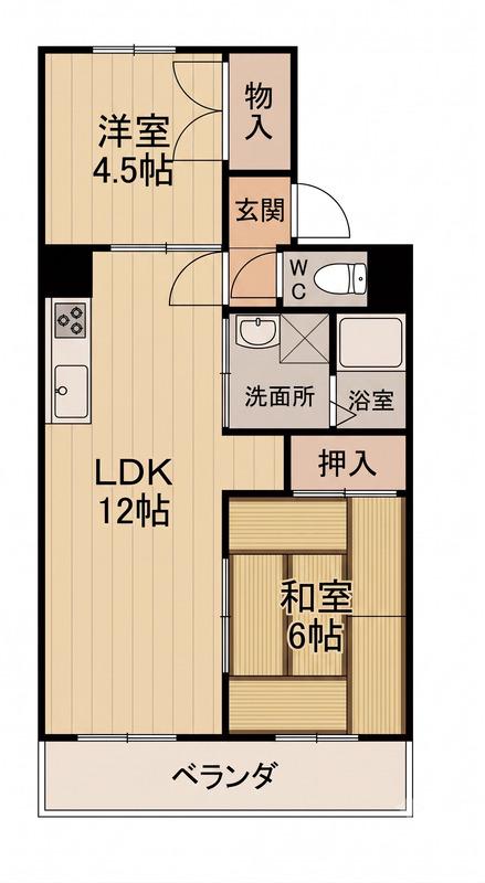 ハイツ新宿(2LDK/1階)の間取り写真
