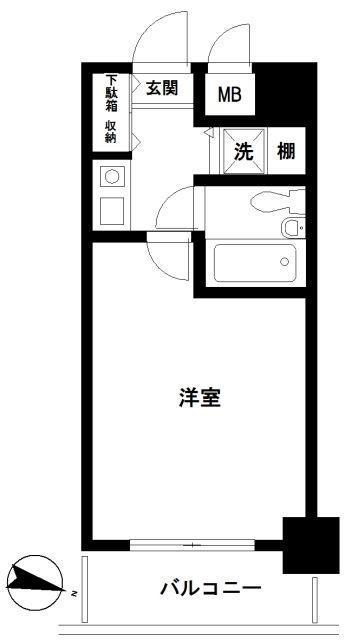 ライオンズプラザ本蓮沼(1K/8階)の間取り写真