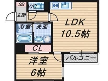 プレイス曽根(1LDK/1階)の間取り写真