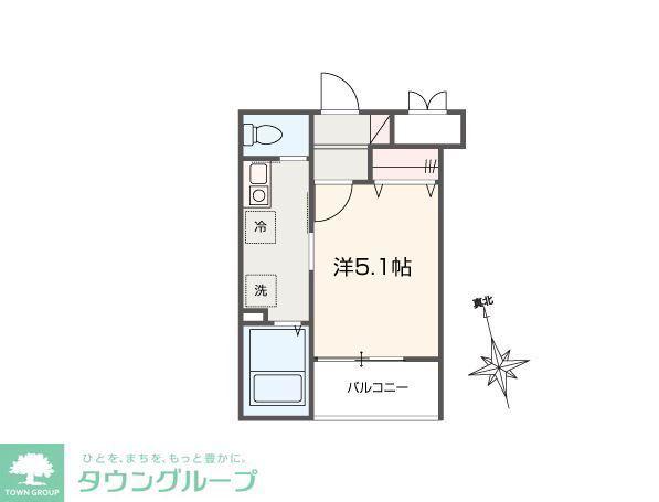 MELLAS川口(1K/3階)の間取り写真