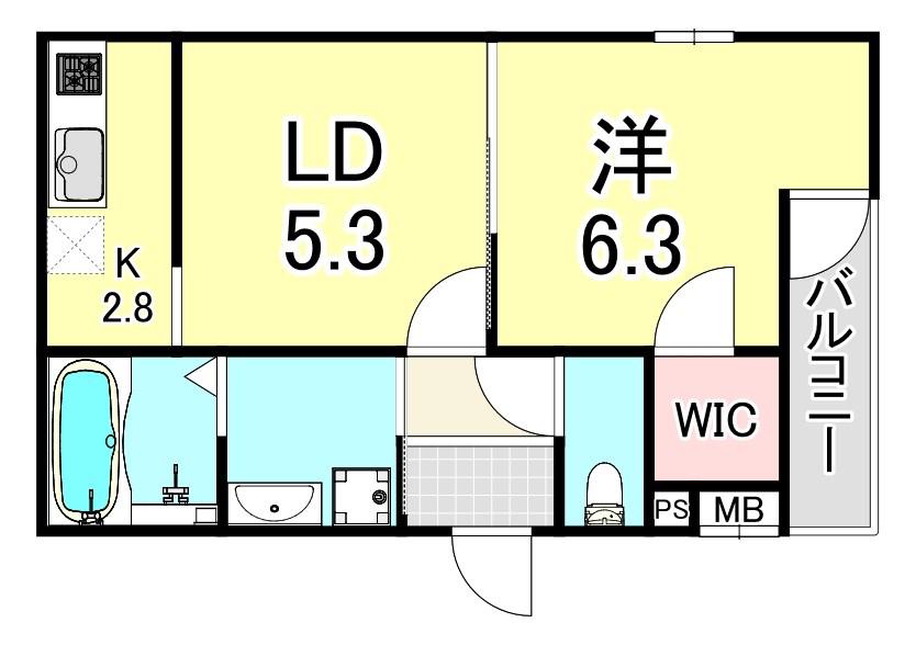 フジパレス立花北II番館(1LDK/1階)の間取り写真