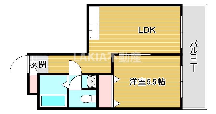 アーバンアイム(1LDK/5階)の間取り写真