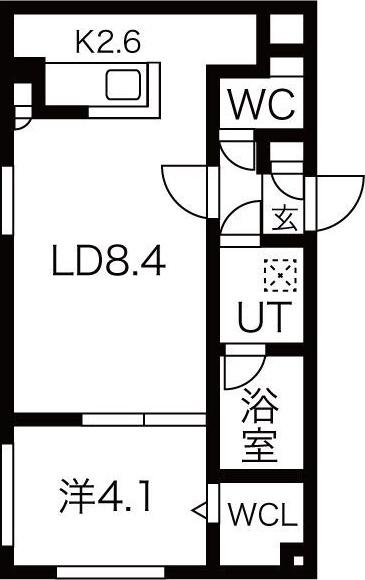 ULUCUS(1LDK/3階)の間取り写真