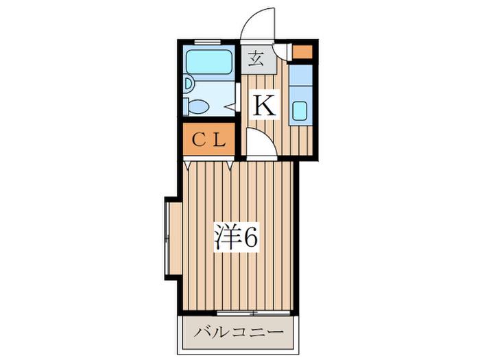 ハイツ上落合(1K/2階)の間取り写真