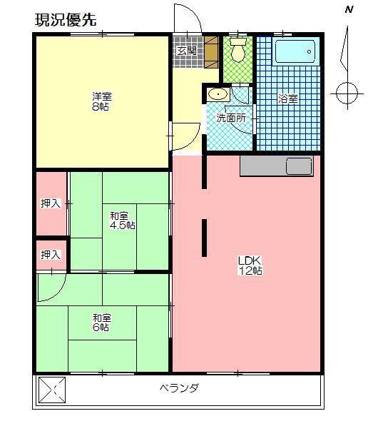 瑞木ビル(3LDK/6階)の間取り写真