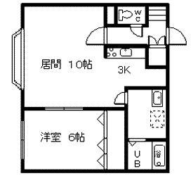 メゾンドJUNパートV(1LDK/2階)の間取り写真