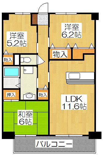 ワンネス21(3LDK/3階)の間取り写真