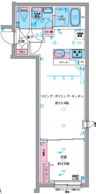 GENOVIA中野坂上(1LDK/3階)の間取り写真