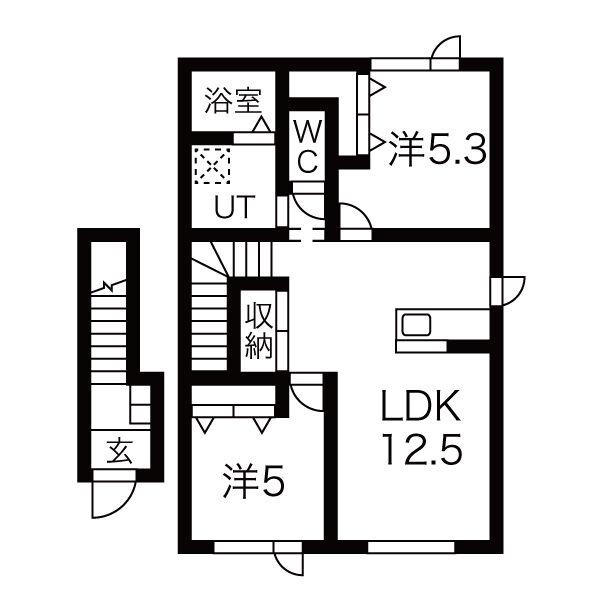 HOUSE83(2LDK/2階)の間取り写真