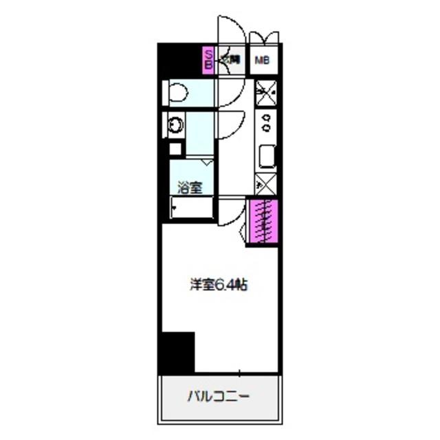 プレサンス桜ノ宮イーサリアル(1K/10階)の間取り写真
