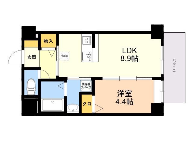 セラヴィ箱崎(1LDK/3階)の間取り写真