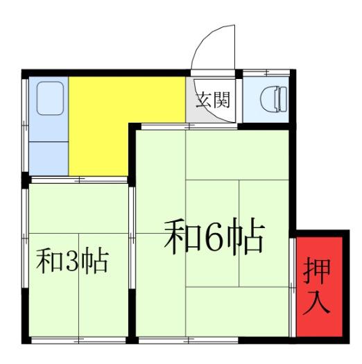 たいら荘(2K/2階)の間取り写真