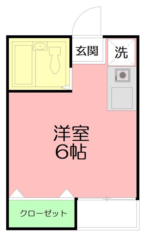 シルバーウェーブコートI(ワンルーム/2階)の間取り写真
