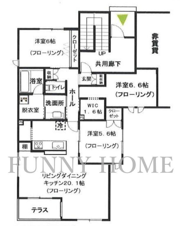 クラインヴァルト駒沢(3LDK/1階)の間取り写真