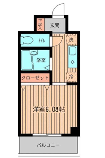 フォレスト向河原(1K/3階)の間取り写真