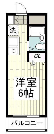 メゾンドグラン戸塚(1K/2階)の間取り写真