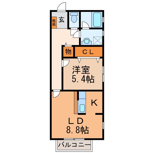 GRACE豊山(1LDK/1階)の間取り写真