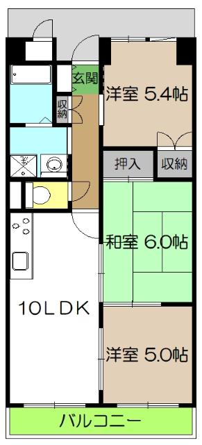 モイドープ和田(3LDK/2階)の間取り写真