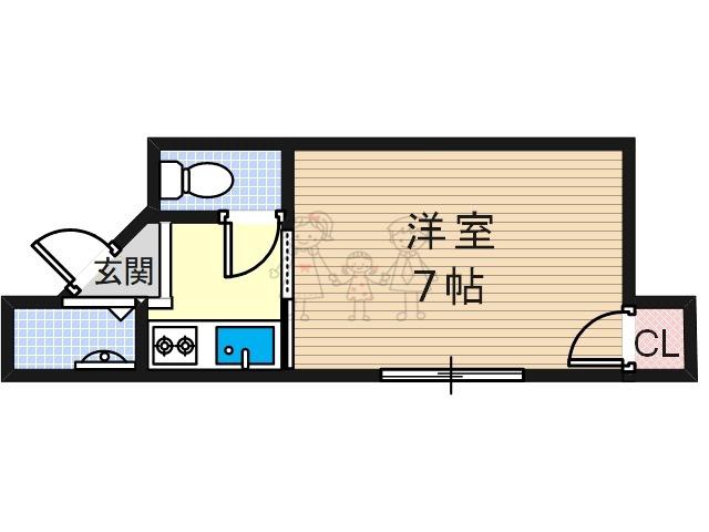第2紀和マンション(ワンルーム/5階)の間取り写真