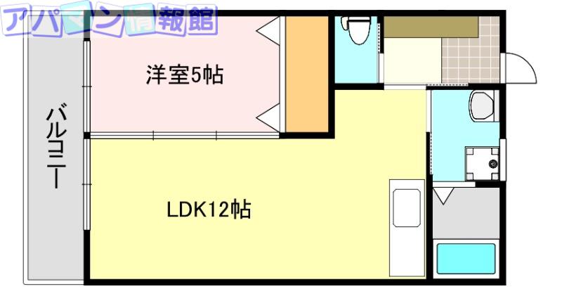 プライムコートスワン(1LDK/1階)の間取り写真