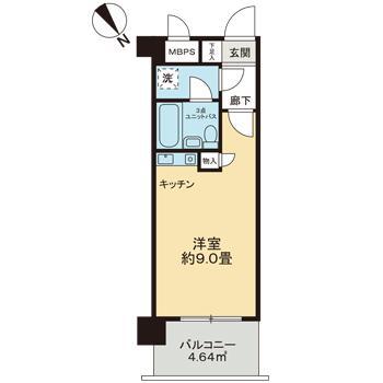 ライオンズシティ蕨(ワンルーム/3階)の間取り写真