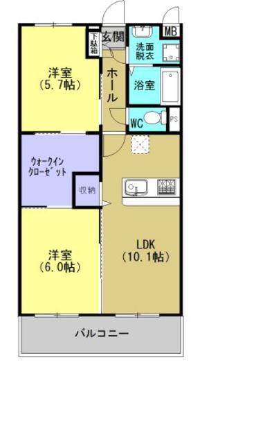 アルページュ(2LDK/3階)の間取り写真