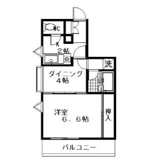 ロイヤルヒルズ長町(2K/6階)の間取り写真