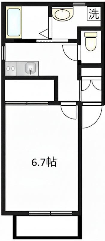 ANNEX YAMANOTE(1K/2階)の間取り写真