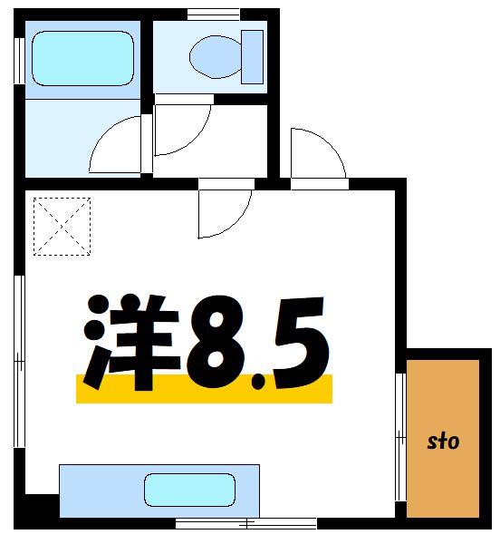 メゾンタニモト(ワンルーム/2階)の間取り写真