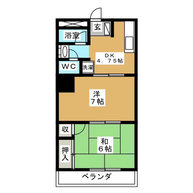 メゾン梅澤きよしヶ丘(2DK/2階)の間取り写真
