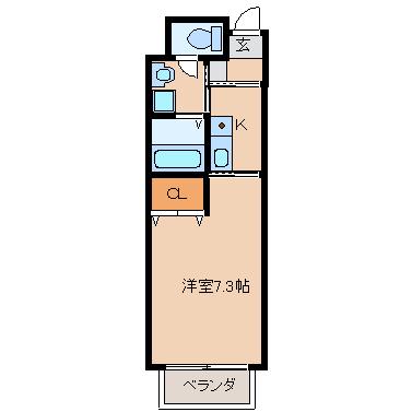 アルファルファA(1K/1階)の間取り写真