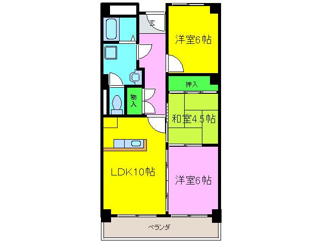 エステル和泉(3LDK/3階)の間取り写真