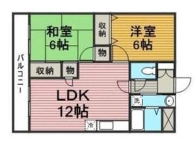 コリエンテ綱島II(2LDK/1階)の間取り写真