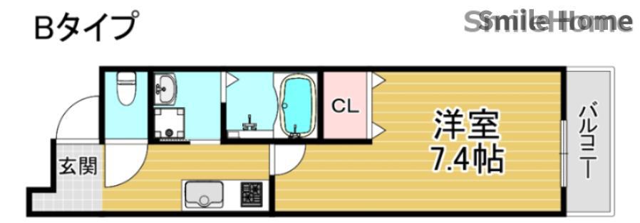 フジパレス西住之江イースト(1K/3階)の間取り写真