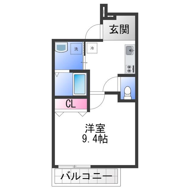 フジパレス北野田II番館(1K/1階)の間取り写真