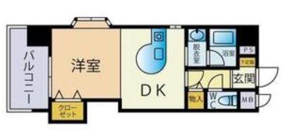 FLEX21久留米一番街(1DK/9階)の間取り写真