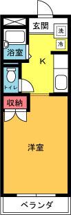 TT湘南2000(1K/1階)の間取り写真