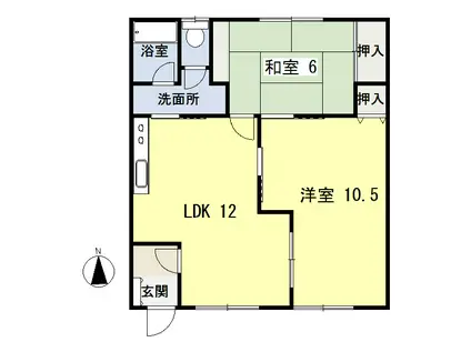 栄マンション NO.1(2LDK/1階)の間取り写真