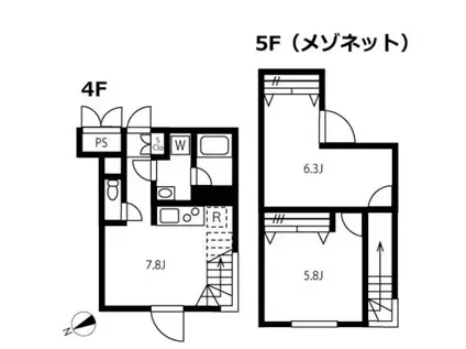 リーガランド恵比寿(2LDK/4階)の間取り写真