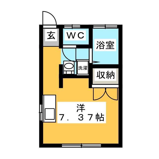 キリヤコーポ(ワンルーム/2階)の間取り写真