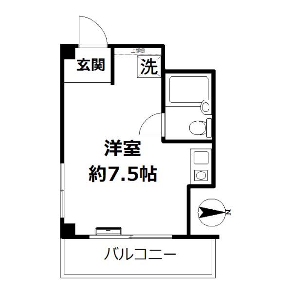 LUNARE清澄(ワンルーム/5階)の間取り写真