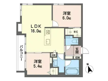 セレッソ浅草(2LDK/2階)の間取り写真