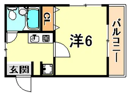 立花第2マンション(1K/1階)の間取り写真