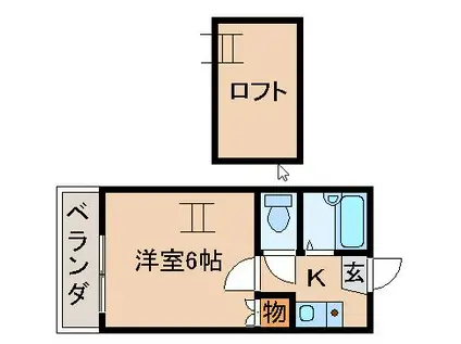 リッチモンド潤A・B(1K/2階)の間取り写真