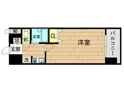 ラナップスクウェア野田(1K/4階)の間取り写真